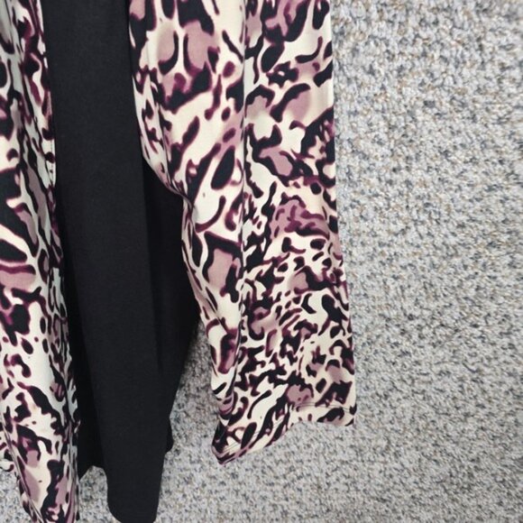 Susan Graver Jacket Womens Plus 3X Purple Animal Print Full Zip Weekend Ladies - Picture 2 of 7
